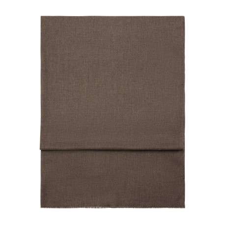Foulard taupe uni en maille fine avec des bords effilochés - Image 2