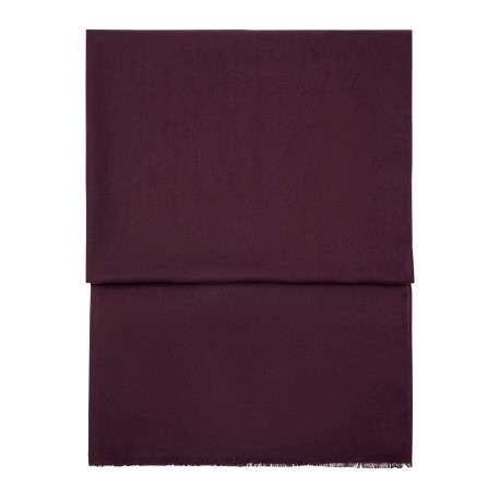 Foulard prune uni en maille fine avec des bords effilochés - Image 2