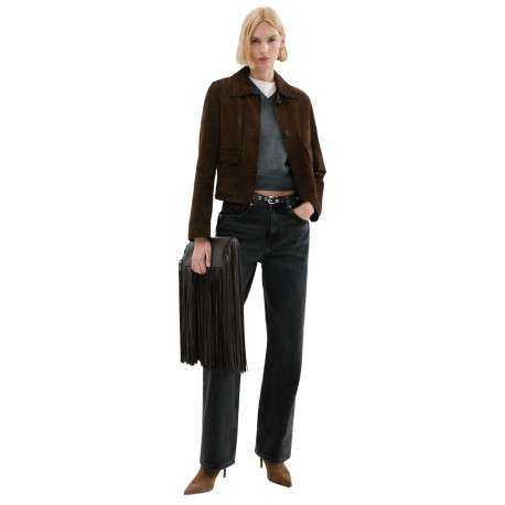 Jean en coton anthracite délavé avec une coupe bootcut et 5 poches - Image 2
