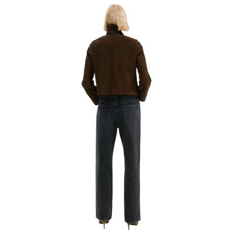 Jean en coton anthracite délavé avec une coupe bootcut et 5 poches - Image 3