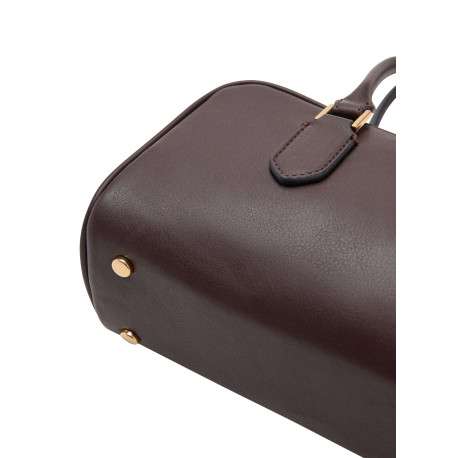 Sac bowling porté main chocolat uni avec 2 anses et une fermeture zippée - Image 4
