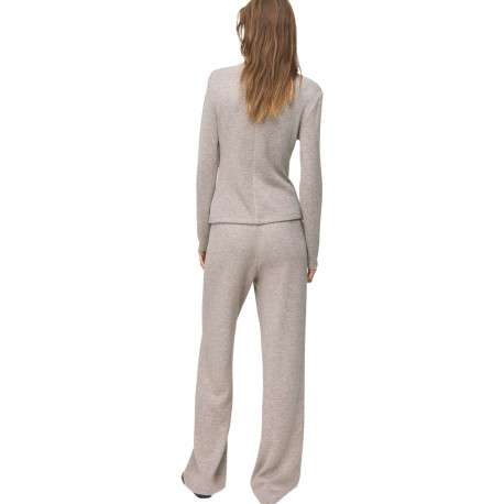Pantalon jogging taupe uni avec une coupe droite et une taille élastiquée - Image 3