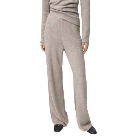 Pantalon jogging taupe uni avec une coupe droite et une taille élastiquée - Image 4
