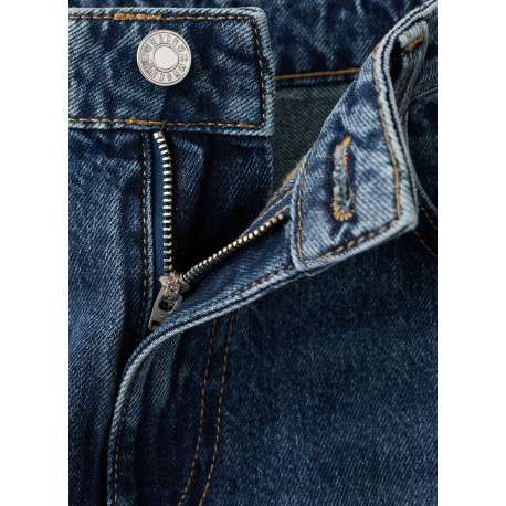 Jean en coton bleu indigo délavé avec une coupe bootcut et 5 poches - Image 7