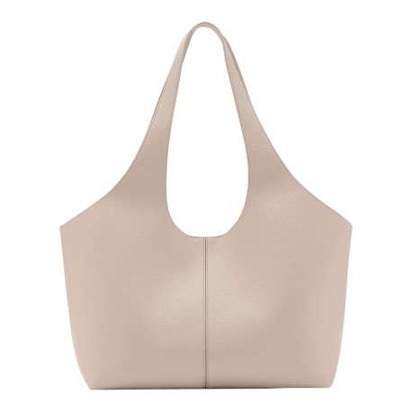 Sac cabas écru uni avec 2 bandoulières et une fermeture magnétique