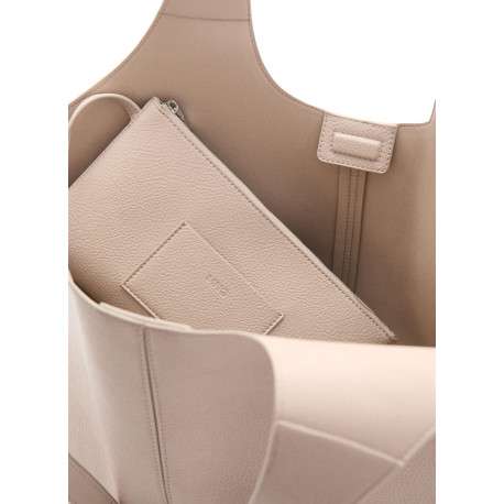 Sac cabas écru uni avec 2 bandoulières et une fermeture magnétique - Image 4