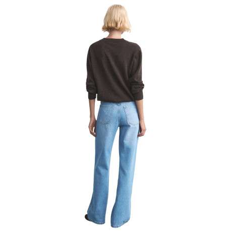 Jean en coton bleu stone délavé avec une coupe bootcut et 5 poches - Image 3