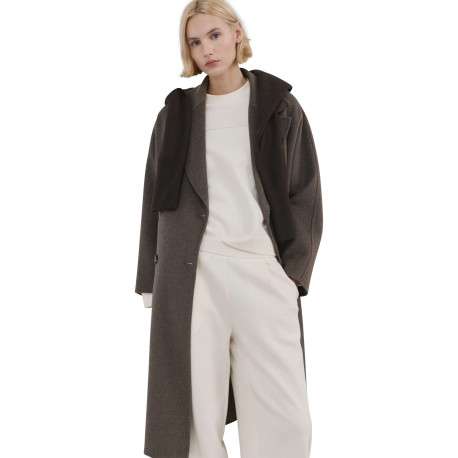 Pantalon chino beige uni avec une coupe droite et une taille élastiquée - Image 4