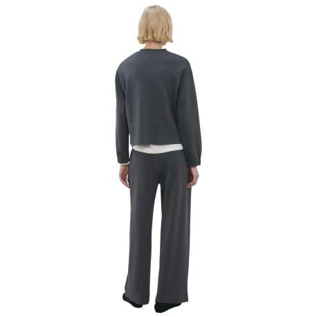 Pantalon chino bleu gris uni avec une coupe droite et une taille élastiquée - Image 3