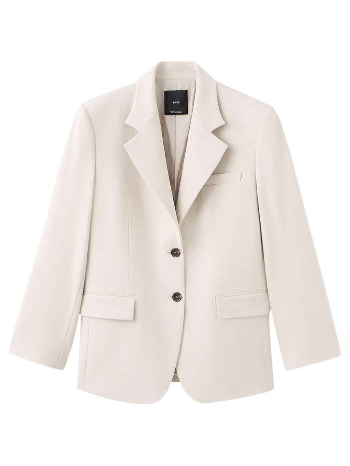 Blazer écru uni avec une...