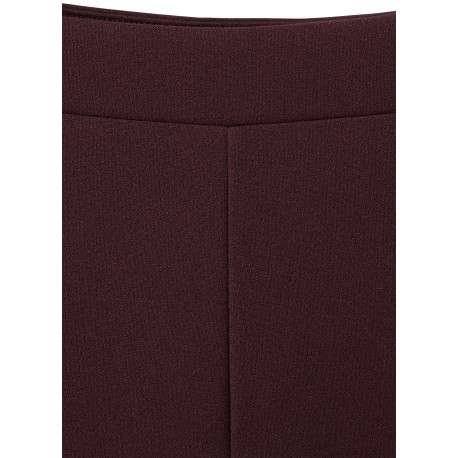 Pantalon costume bordeaux uni avec une coupe droite et une taille élastiquée - Image 7