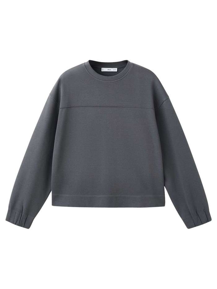 Sweat bleu gris uni en...