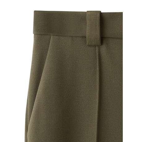 Pantalon kaki uni avec une coupe droite et une taille mi-haute - Image 3
