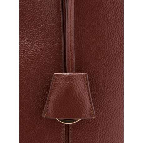 Sac shopping chocolat uni en simili cuir avec 2 grandes anses - Image 4