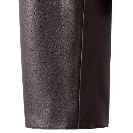 Veste chocolat unie avec une coupe droite et un col à revers cranté - Image 6