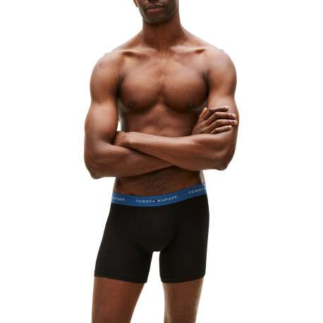 Lot de 3 boxers en coton noirs pourvus d'une taille élastiquée - Image 3