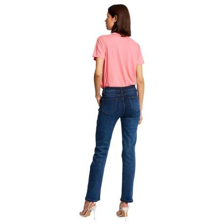 Jean en coton mélangé stone uni avec une coupe droite à zip et à bouton - Image 3