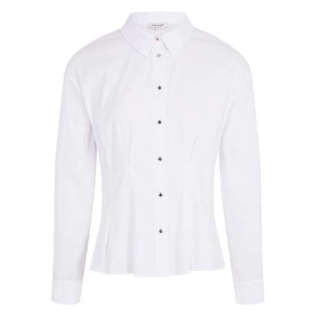 Chemisier blanc uni avec une coupe cintrée et un col à revers