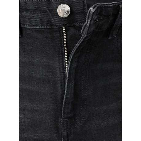 Jean 7/8 en coton anthracite uni avec une coupe mom et une taille haute - Image 5