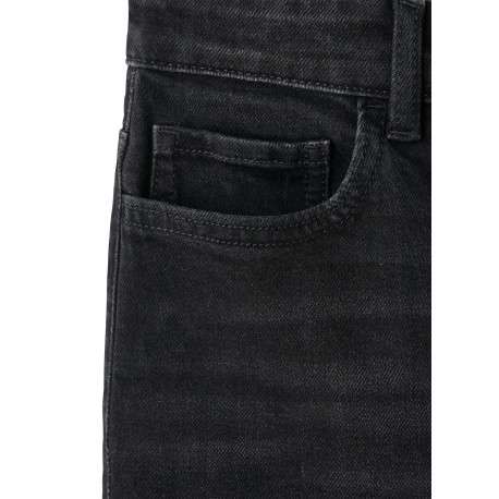 Jean 7/8 en coton anthracite uni avec une coupe mom et une taille haute - Image 6