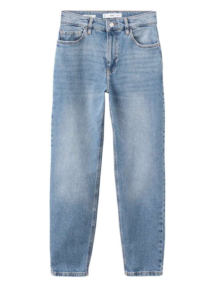 Jean 7/8 en coton bleu uni...