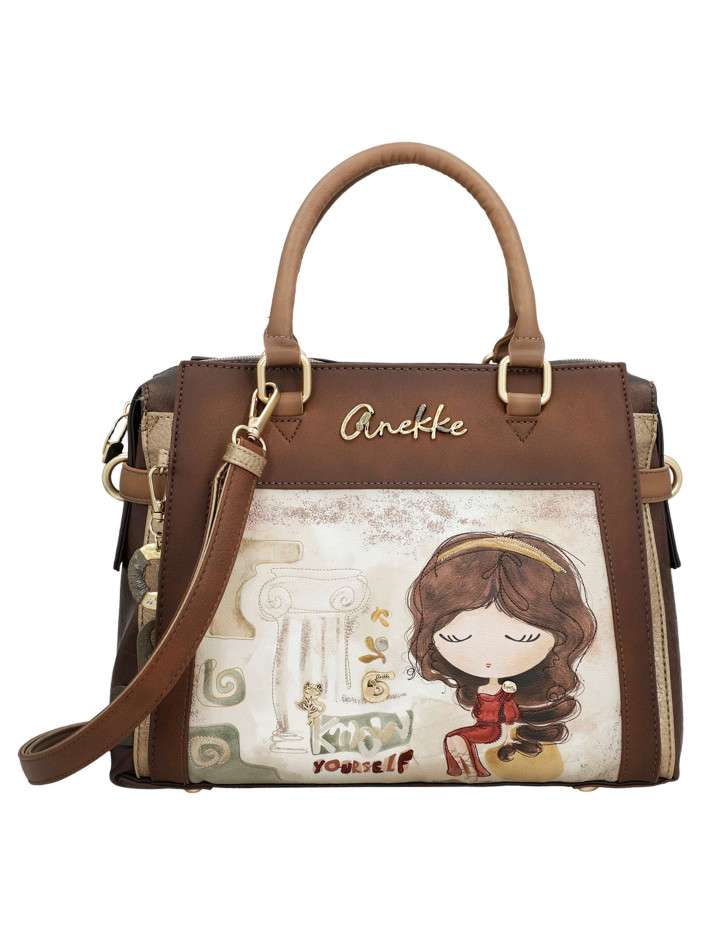 Sac porte mains beige et...