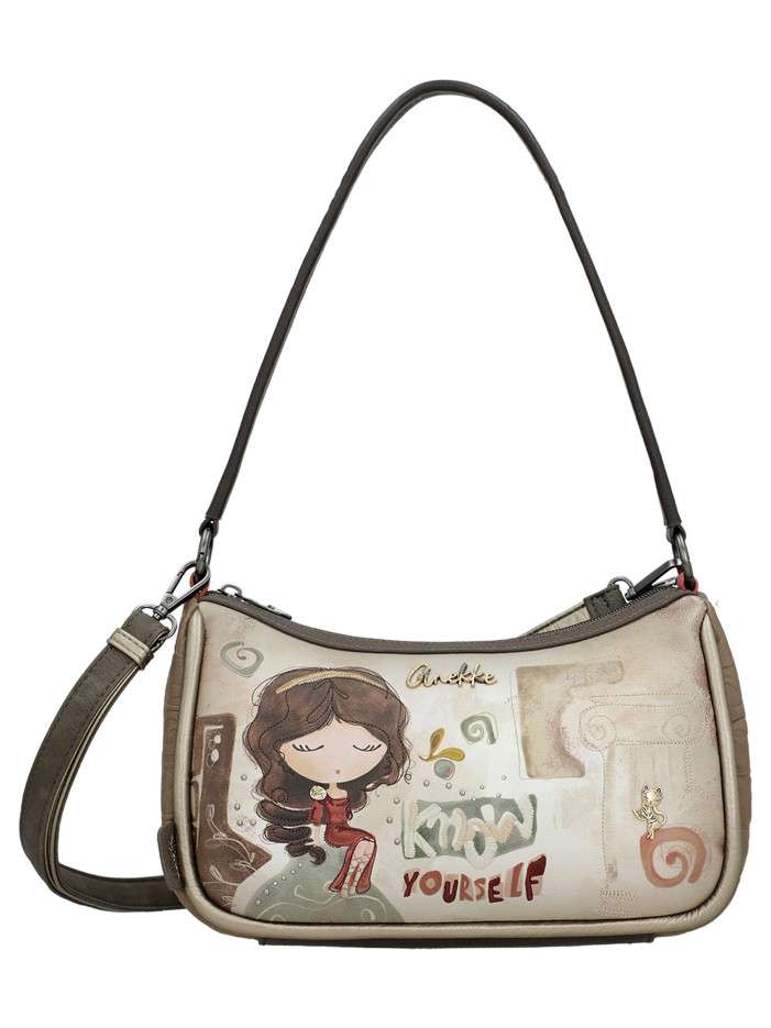 Sac beige à imprimé avec...