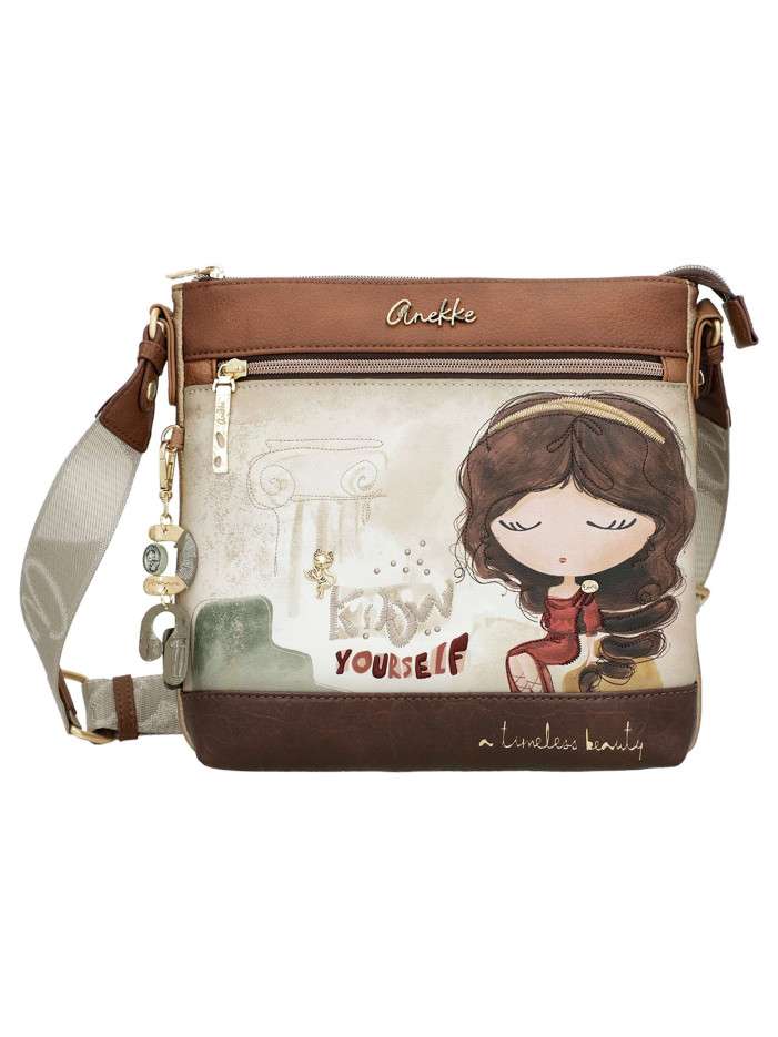Sac beige et marron avec...