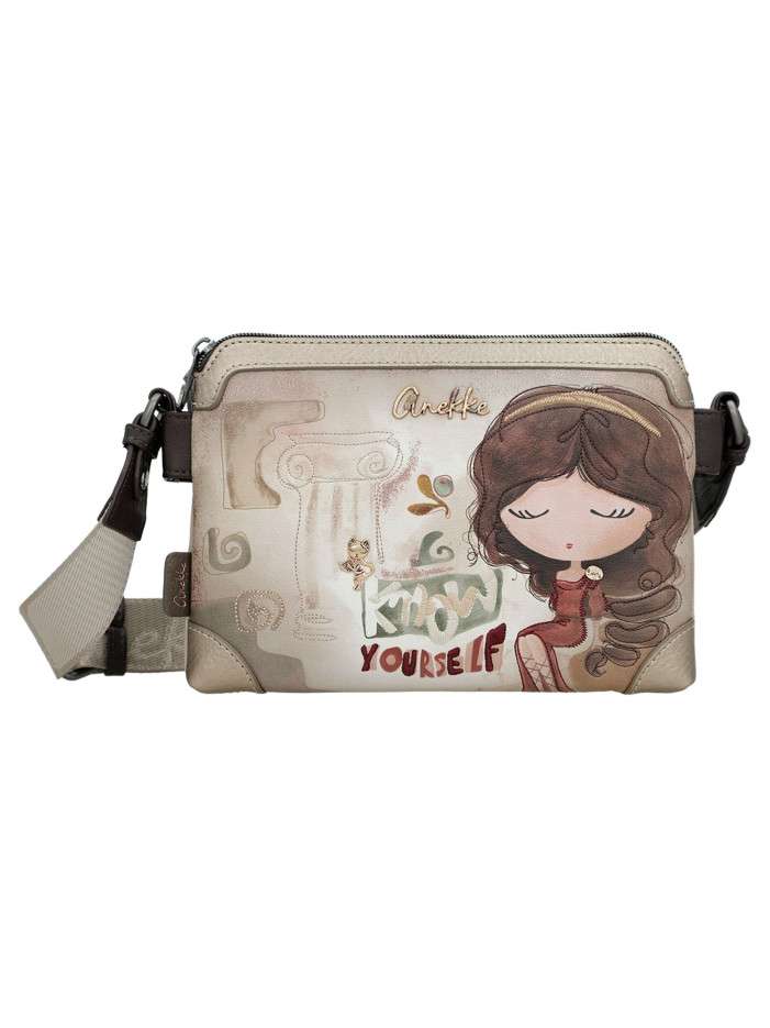 Sac beige à imprimé avec...