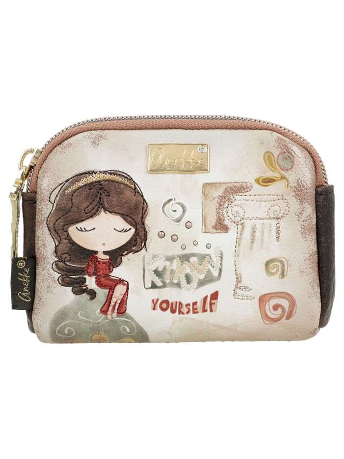 Porte-monnaie beige avec...