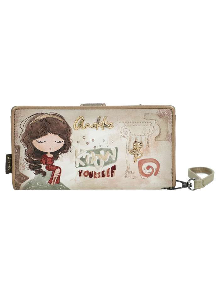 Portefeuille beige avec des...