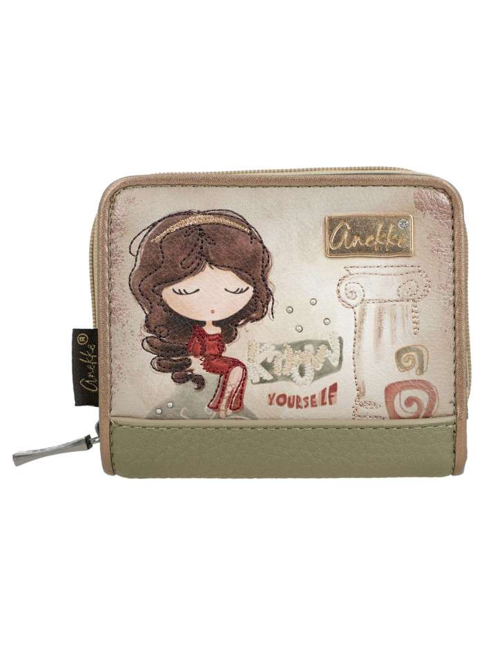 Portefeuille beige avec des...