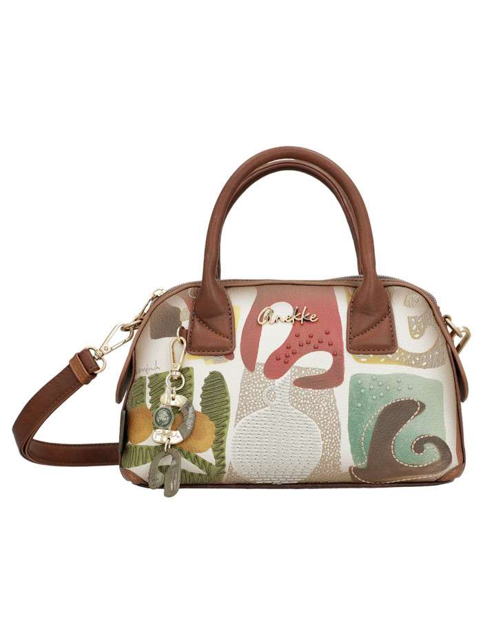 Sac bowling beige à imprimé...