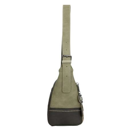 Sac porte épaule kaki avec des imprimés et une anse réglable - Image 3