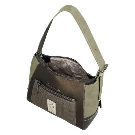 Sac porte épaule kaki avec des imprimés et une anse réglable - Image 5