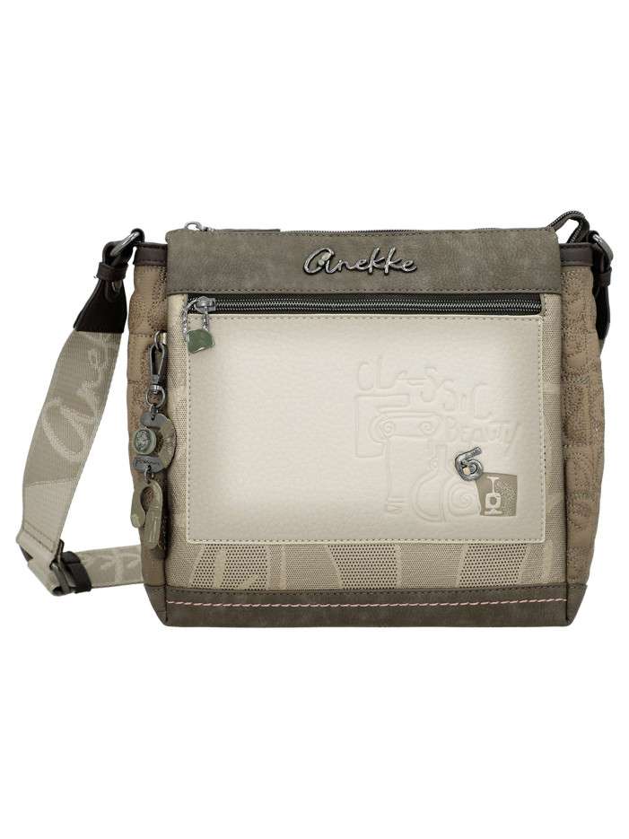 Sac beige avec des imprimés...