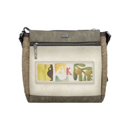 Sac beige avec des imprimés et avec une bandoulière réglable - Image 2