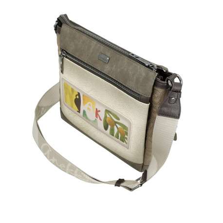 Sac beige avec des imprimés et avec une bandoulière réglable - Image 4