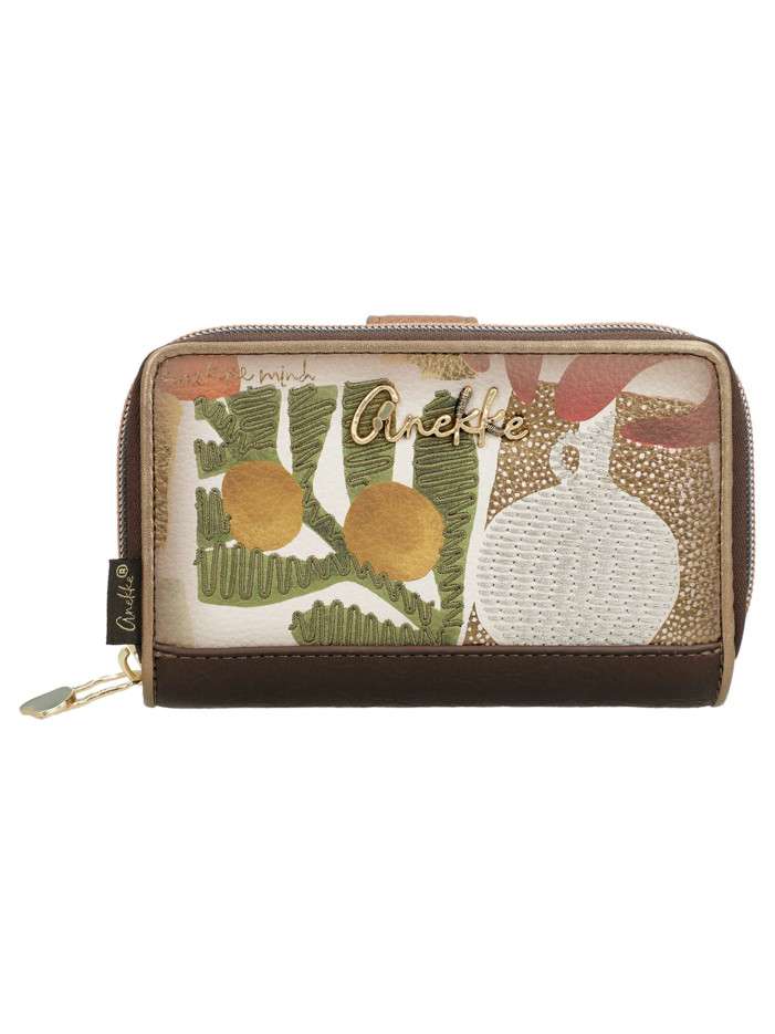 Portefeuille beige avec des...
