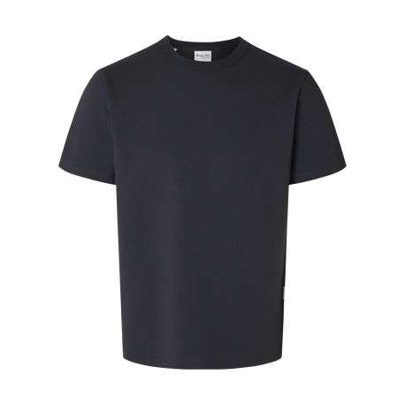 T-shirt en coton biologique marine uni avec une coupe droite