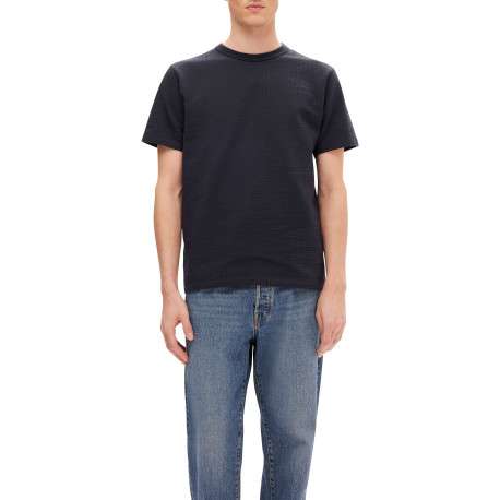 T-shirt en coton biologique marine uni avec une coupe droite - Image 2