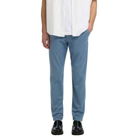 Pantalon Chino en coton biologique bleu uni avec une coupe slim - Image 2