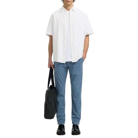 Pantalon Chino en coton biologique bleu uni avec une coupe slim - Image 6