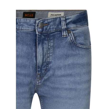 Jean en coton stone uni avec une coupe slim à zip et à bouton - Image 3
