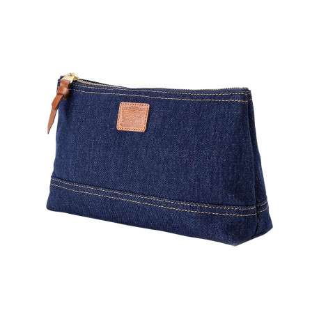 Trousse en coton marine pourvue d'un patch embossé au nom de la marque - Image 2