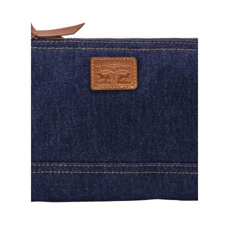 Trousse en coton marine pourvue d'un patch embossé au nom de la marque - Image 6