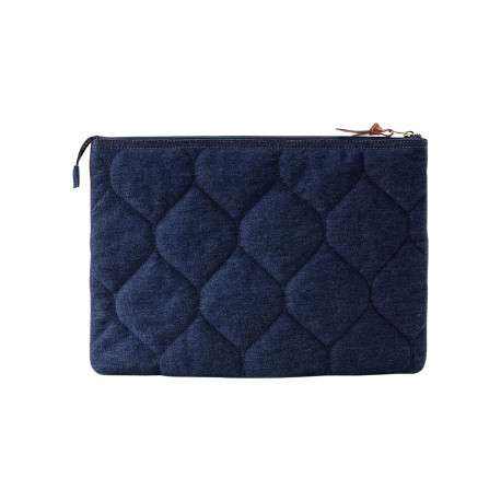 Trousse en coton marine pourvu d'un patch embossé au nom de la marque - Image 3