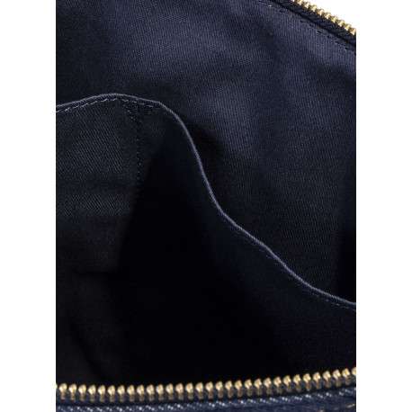 Trousse en coton marine pourvu d'un patch embossé au nom de la marque - Image 4