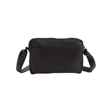 Sac à bandoulière noir orné du nom de la marque et pourvu de multiples poches - Image 2