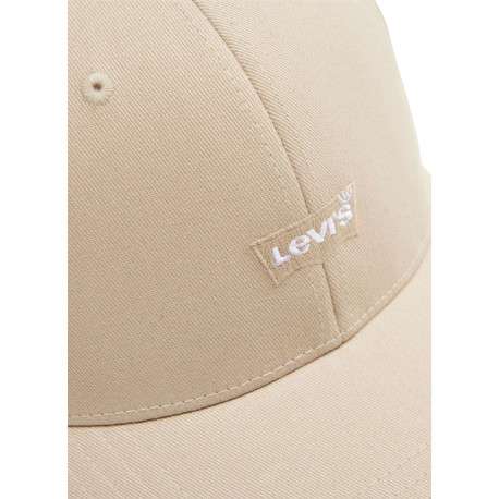 Casquette en coton beige pourvue d'oeillets d'aération et du nom de la marque - Image 3
